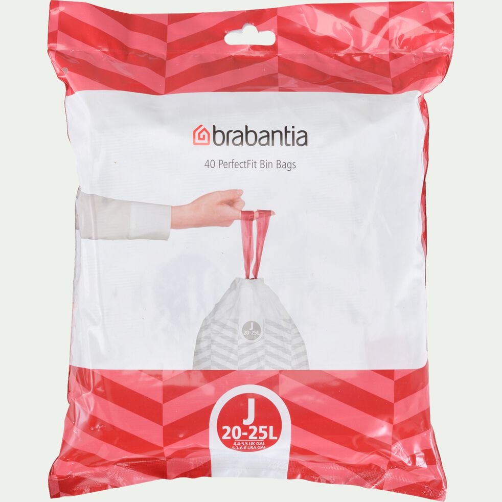 Lot de 40 sacs poubelle Brabantia - 23L blanc-PERFECTFIT