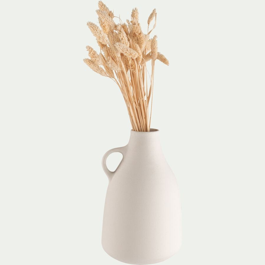 Vase boule blanc en faïence H27cm - blanc-KAMU