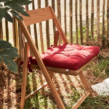 Galette de chaise carrée en coton 40x40cm - rouge sumac-CALANQUES