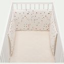 Tour de lit bébé en coton bio avec imprimé - blanc-CABANE