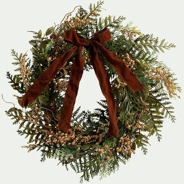 Couronne décorative de Noël - vert D50cm-ABIHA