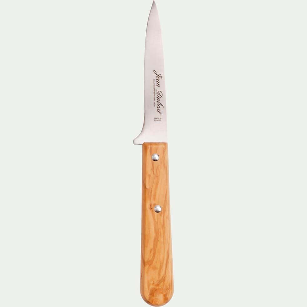 Couteau multi-usages en inox et bois d'olivier 25cm - nat