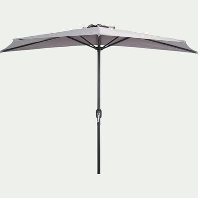 Demi-parasol avec manivelle - gris vésuve (grand modèle)-MONGEDO