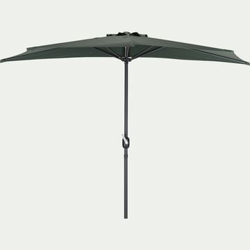 Demi-parasol avec manivelle - vert cèdre (grand modèle)-MONGEDO