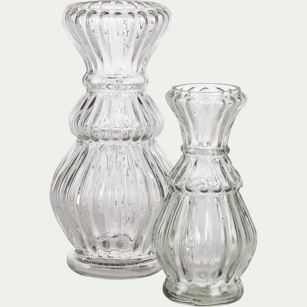 Vase amphore en verre D6,25xH12,5cm - transparent-HUMOLIZA