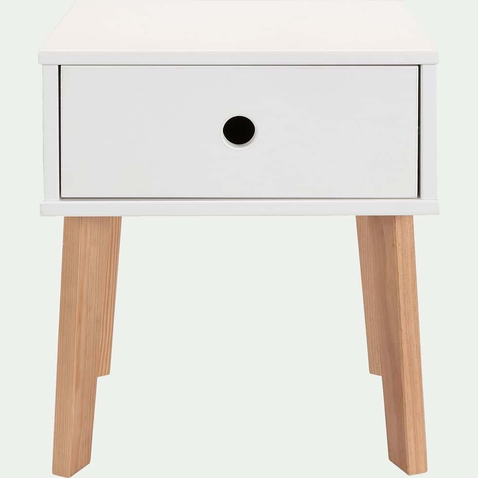 Table de chevet enfant en bois 1 tiroir - blanc - SACHA 