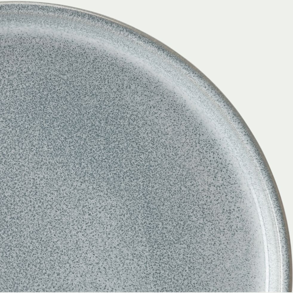 Assiette plate en grès émail réactif - bleu D27cm-PIETRA