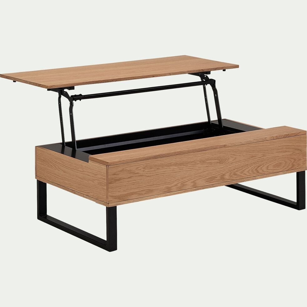 Table basse en bois avec plateau relevable - naturel-NOVY