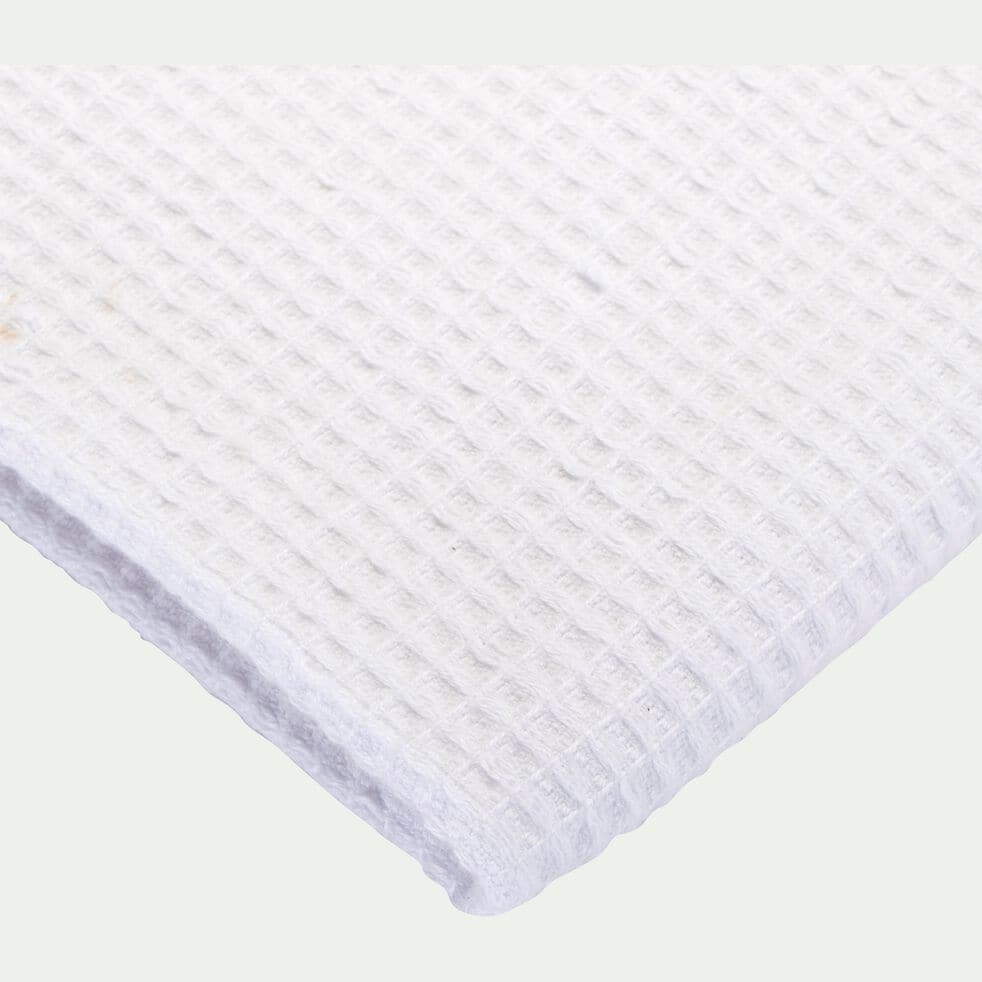 Lot de deux serviettes invité en coton nid d'abeille - blanc optique 30x50cm-Ricin