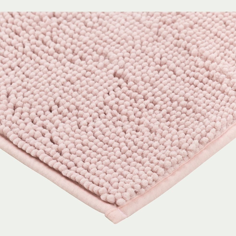 Tapis de bain chenille en polyester - rose rosa 50x80cm-PICUS