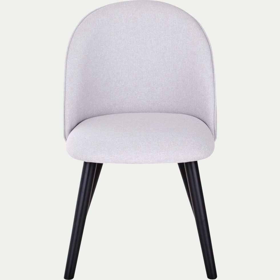 Chaise rétro en tissu avec piètement noir - gris borie-GAROS