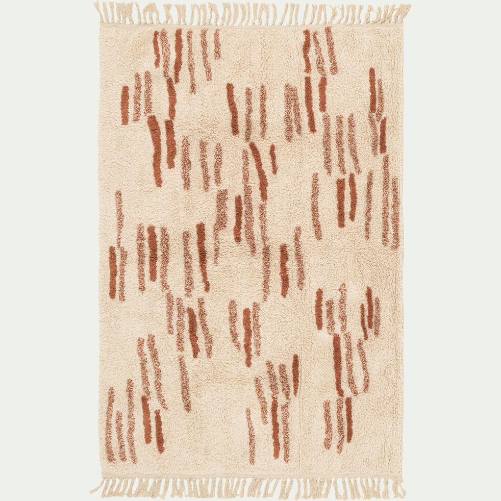 Tapis à motifs en coton - beige 160x230cm-RHIAB