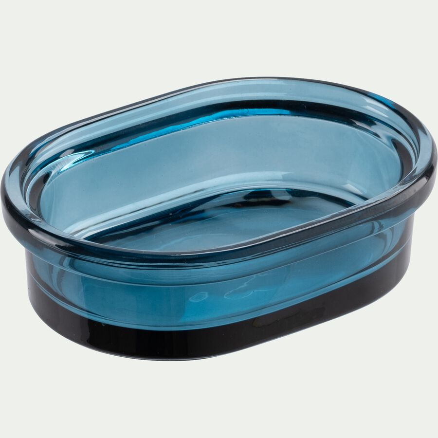 Porte-savon en verre - bleu niolon-MIMOSA