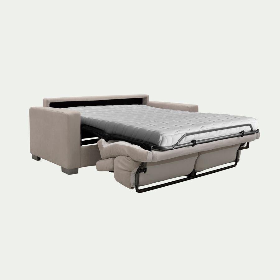 Canapé 2 places convertible en tissu avec accoudoir 15cm - beige-MAUROBULTEX