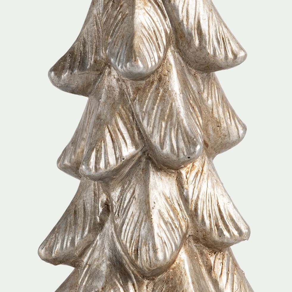 Sapin décoratif à poser en résine H20,3cm - argenté-PREILLE