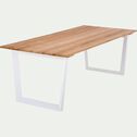 Table de jardin en teck et aluminium - bois clair (8 à 10 places)-ITAQUE