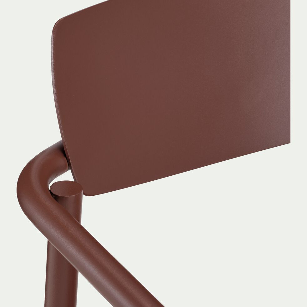 Chaise de jardin avec accoudoirs en aluminium - marron-JINOLA
