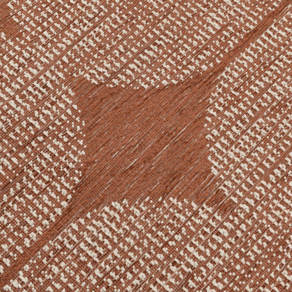 Tapis intérieur et extérieur à motifs losanges - brun rustrel 200x290cm-SAFI