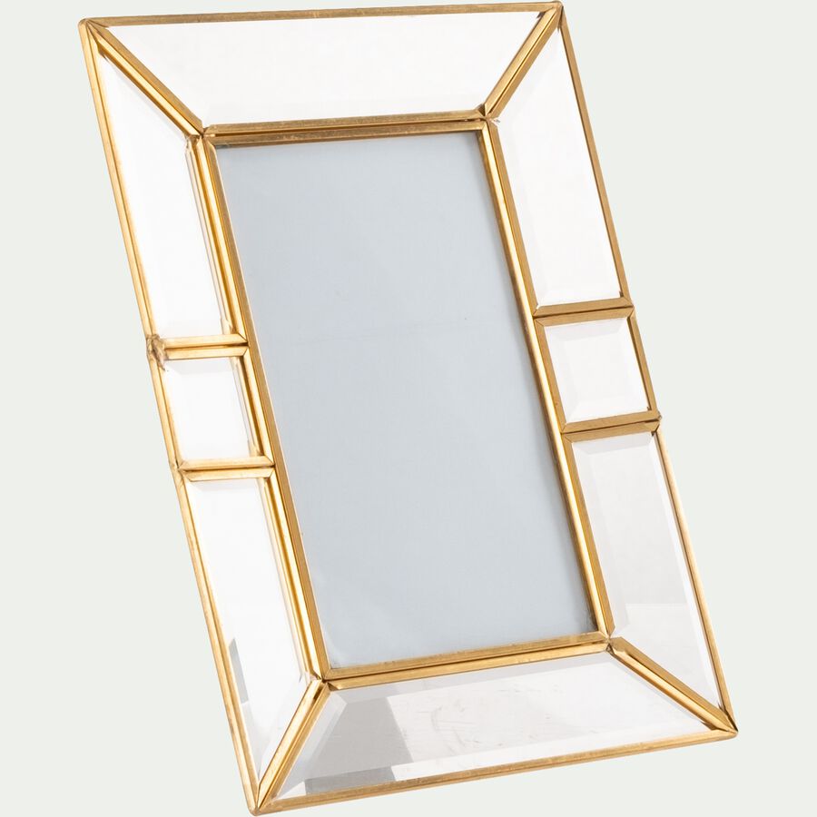 Cadre photo en verre et cuivre - doré 21,5x16cm-VITORIA