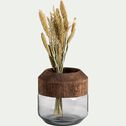 Vase en verre - marron H20,5cm-RUMENZU