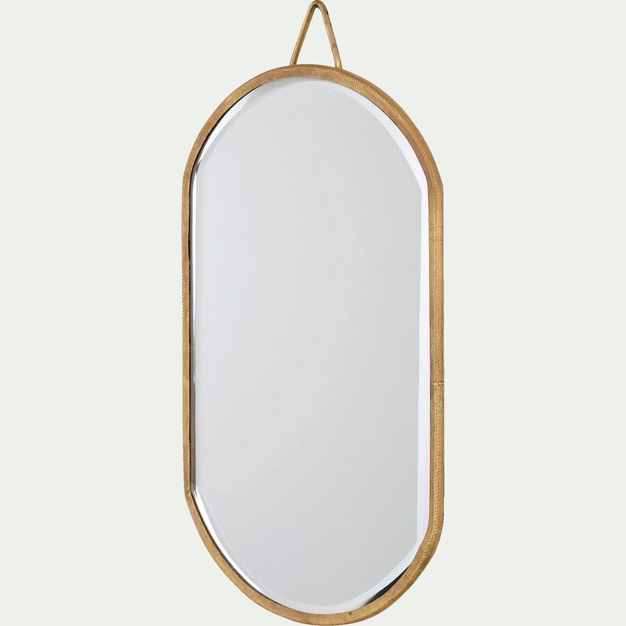 Miroir ovale en métal - doré H26cm-BHIL
