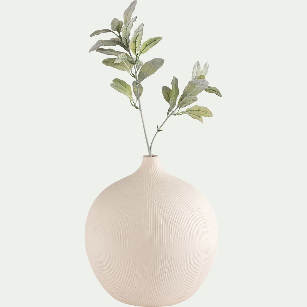 Vase boule en faïence - blanc D31,5xH33cm-ANAS
