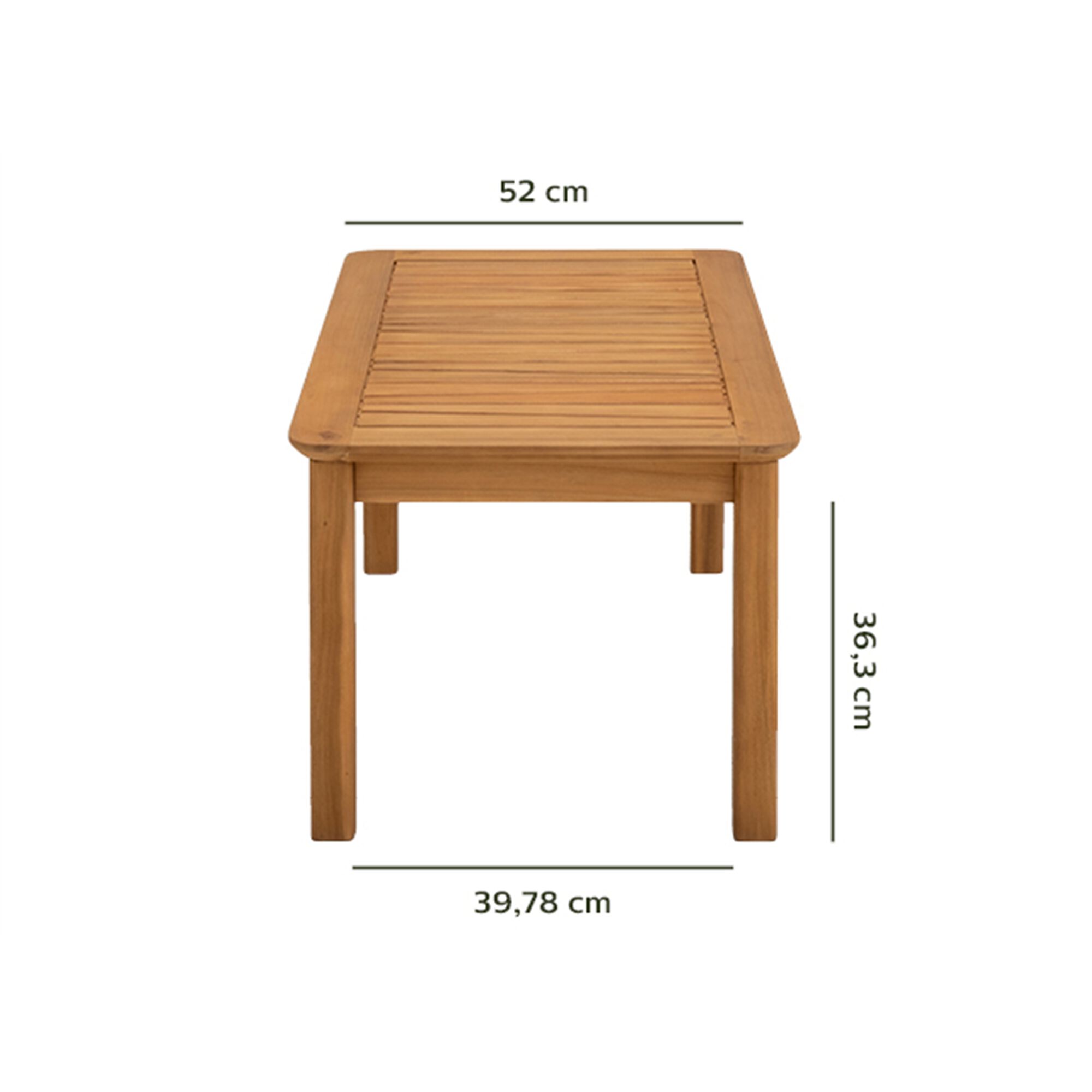 Table basse de jardin rectangulaire en acacia huilé - bois clair-CARLO