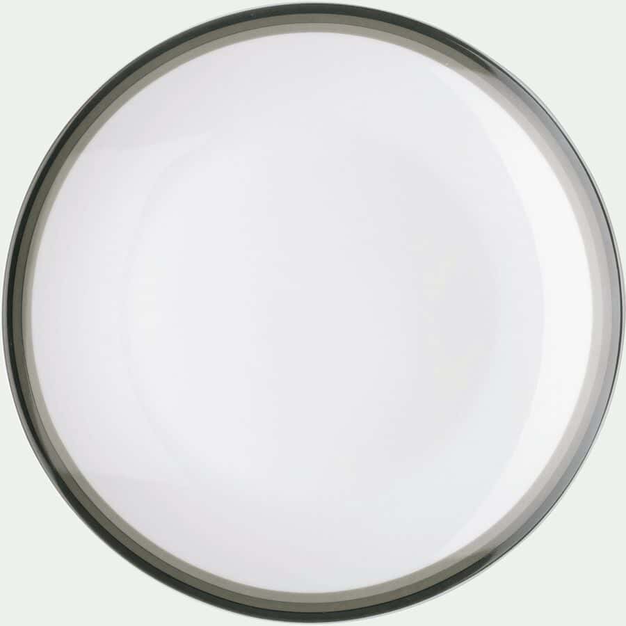 Assiette plate en porcelaine motif dégradé vert cèdre D26.5cm-VIC
