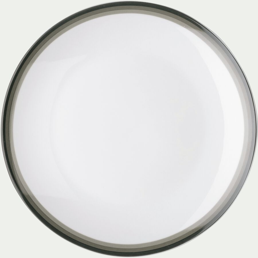 Assiette plate en porcelaine motif dégradé - vert cèdre D26.5cm-VIC