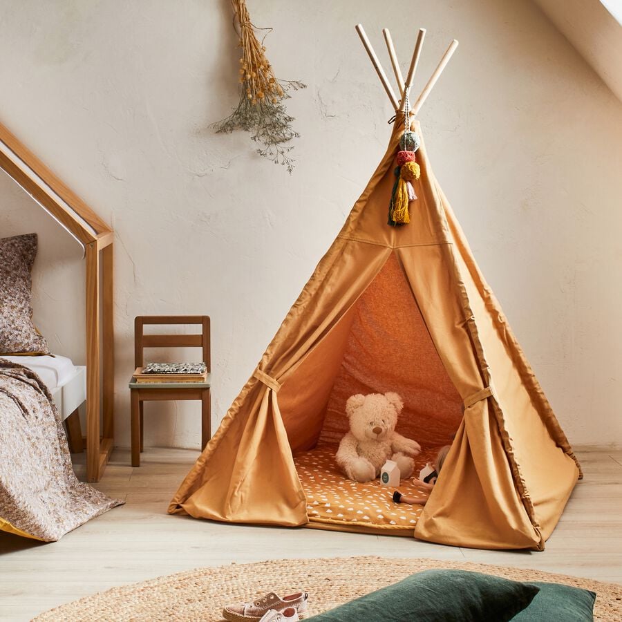 Tente tipi pour enfants tente de jeu chambre d'enfant indienne extérieur  intérieur modèle 8 avec tapis de jeu et 3 coussins