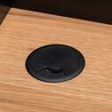 Bureau en bois avec passe-câble et trieur intégré - bois clair et noir-LOLGA