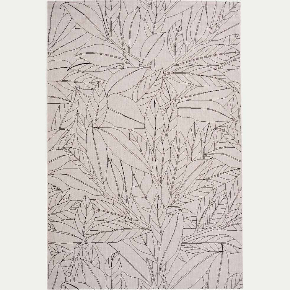 Tapis intérieur et extérieur imprimé motifs laurier - beige 200x290cm-LAURIER