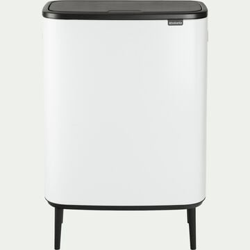 Poubelle de tri Brabantia de cuisine en acier et plastiques recyclés - blanc 2x30L-BO TOUCH