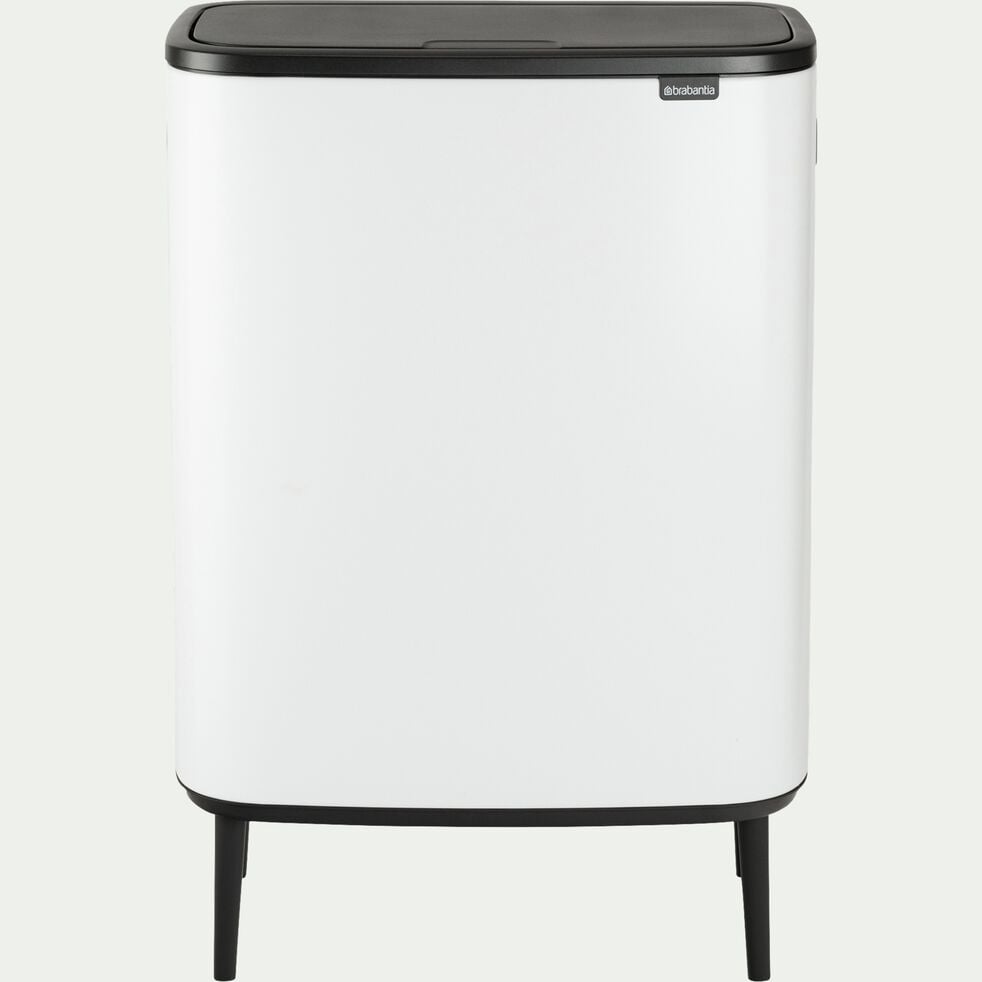 Poubelle Brabantia de cuisine en acier et plastiques recyclés - blanc 2x30L-BO TOUCH