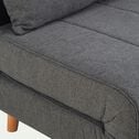 Canapé 2 places convertible en tissu - gris anthracite-NOLI