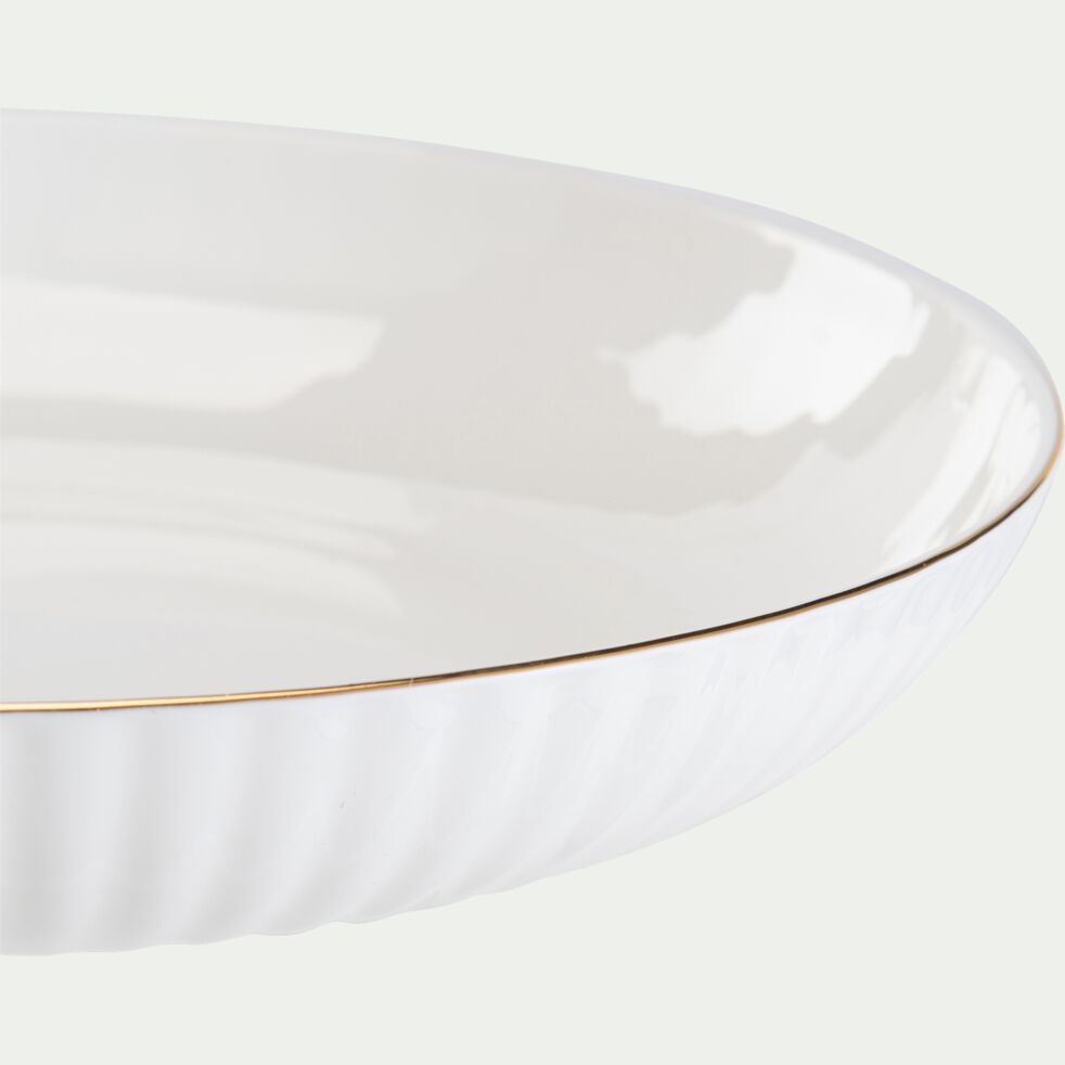 Assiette creuse en porcelaine D21,30cm - blanc-SPIRIT
