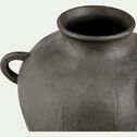 Vase amphore en faïence - noir D23xH27cm-ZOUADA