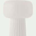 Lampe à poser en résine et verre - blanc H50cm-FARO
