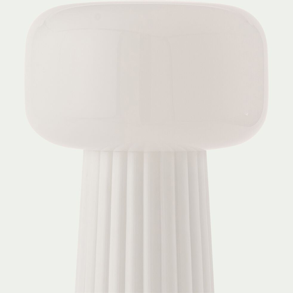 Lampe à poser en résine et verre - blanc H50cm-FARO