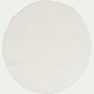 Tapis imitation fourrure - blanc D120cm-JOUVE