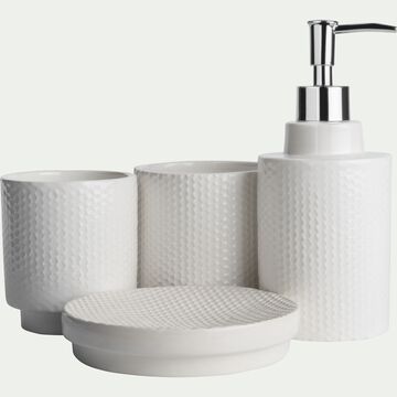 Porte-savon en céramique - blanc ventoux D14cm-Ghibo