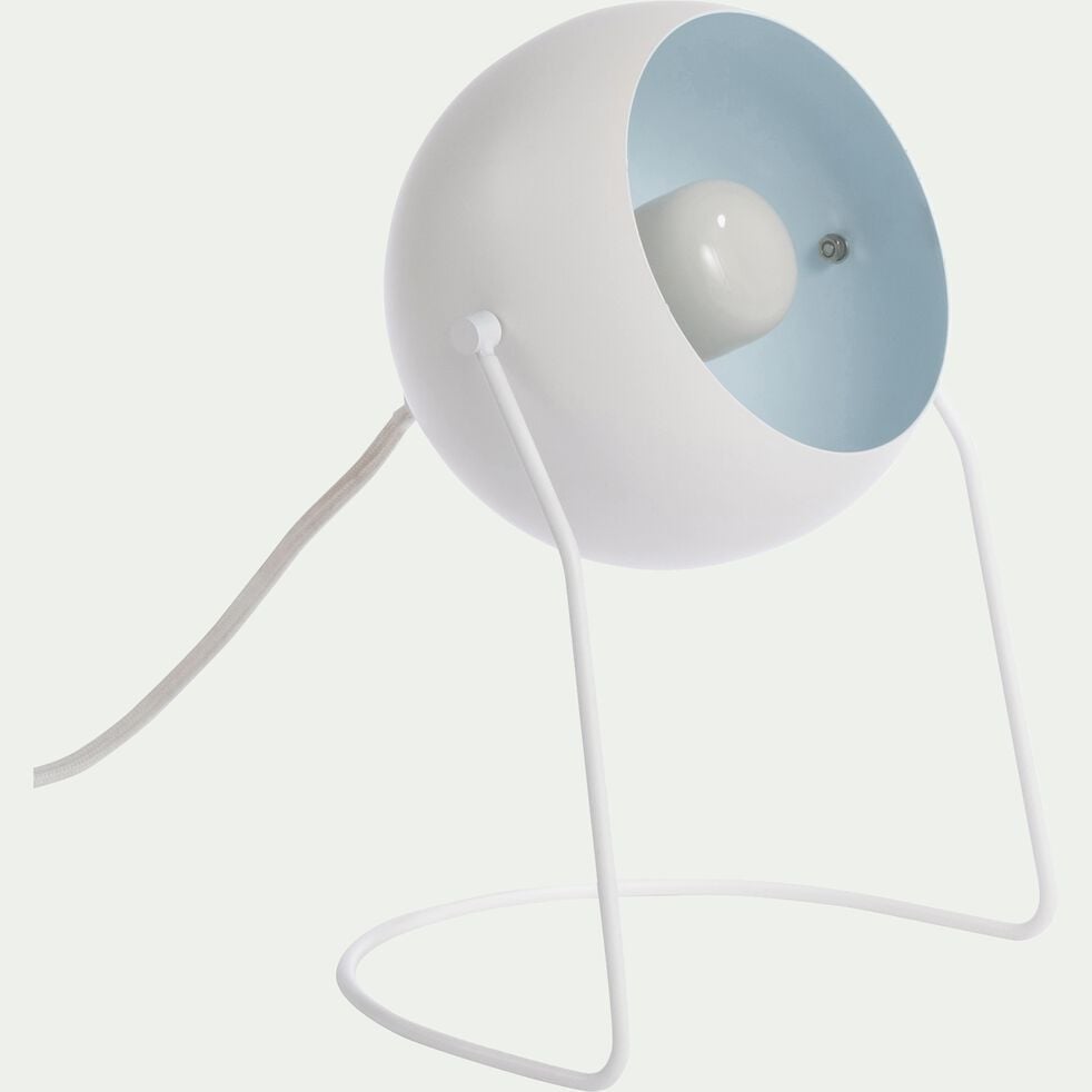 Lampe ronde en métal blanc H26cm-BAOU