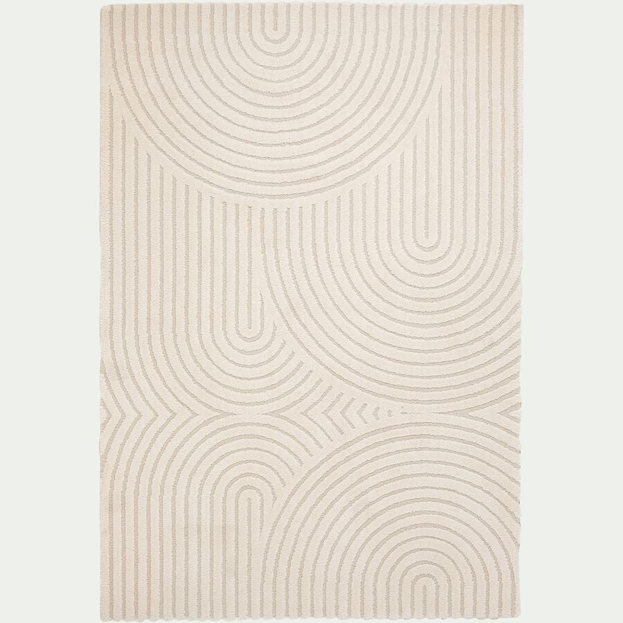 Tapis imitation fourrure à motifs - beige 160x230cm-PELA