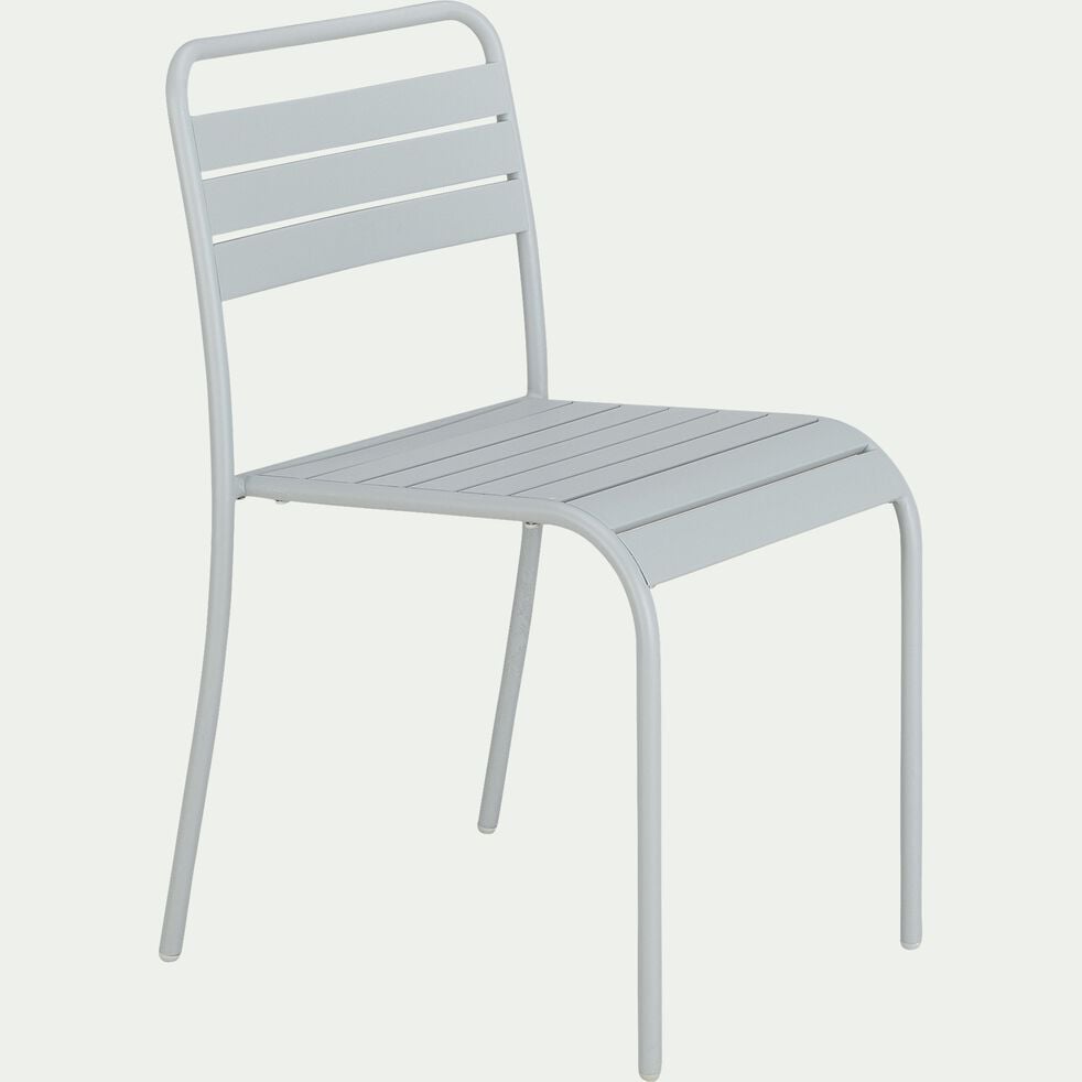 Chaise de jardin empilable en acier - gris vesuve-SOURIS