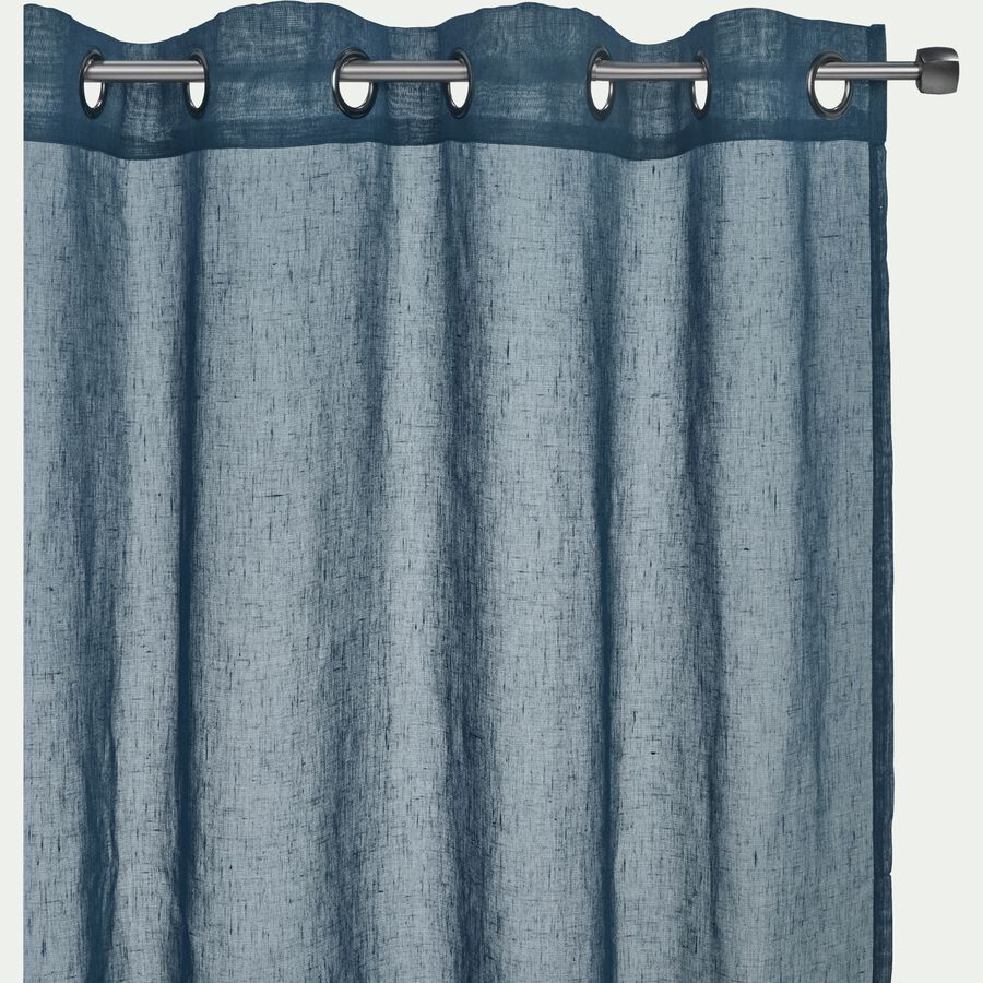 Voilage à œillets en polyester - bleu figuerolles 135x250cm-DUNE