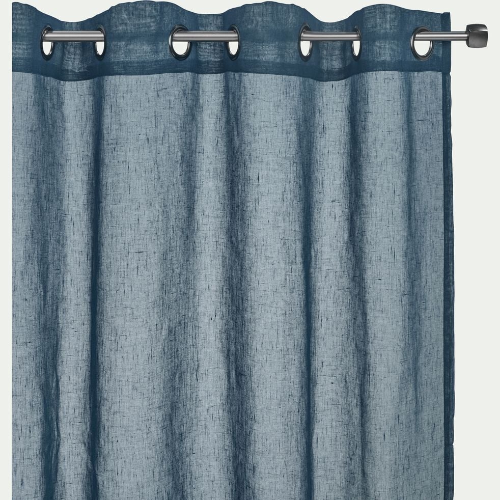 Voilage à œillets en polyester 135x250cm - bleu figuerolles-DUNE