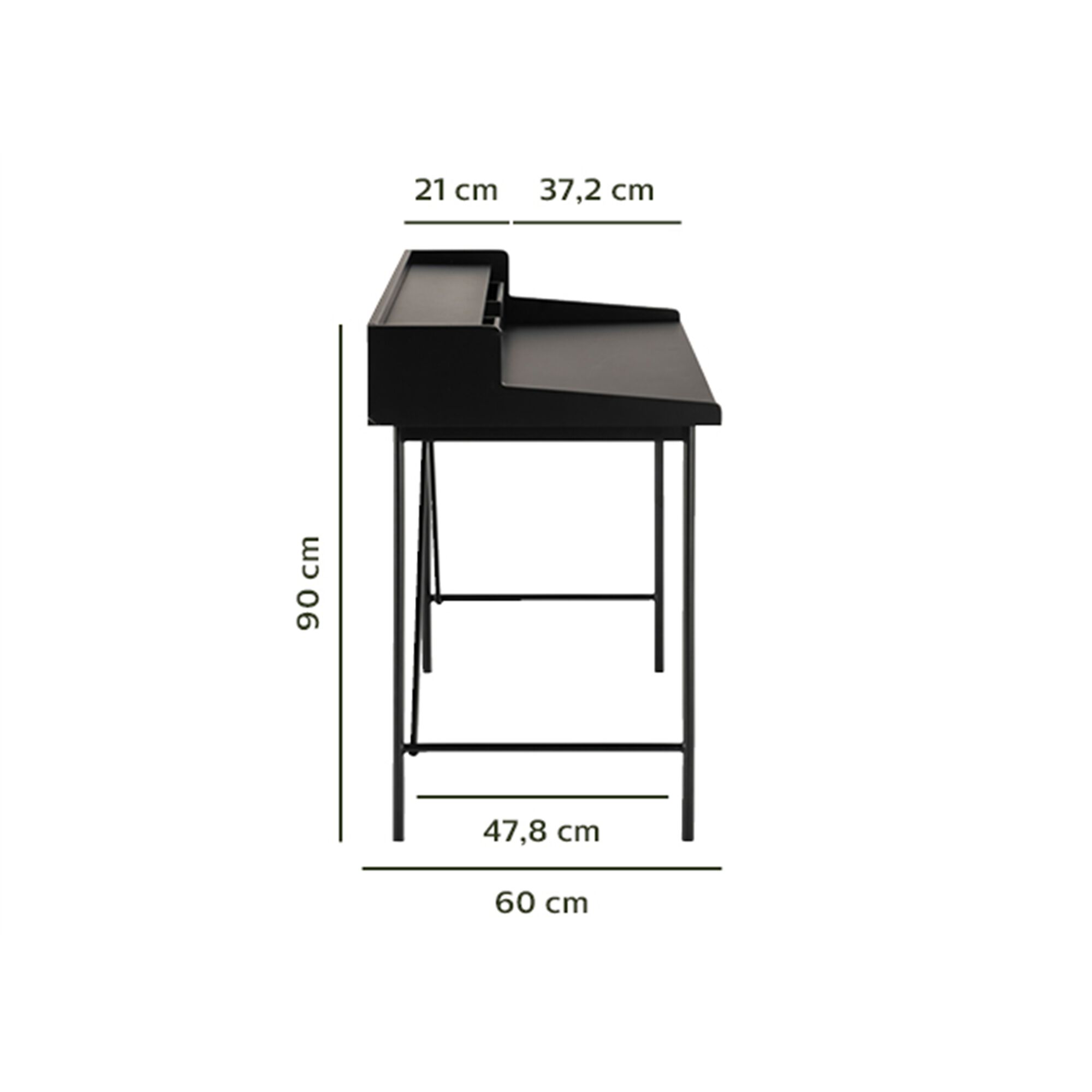 Bureau en bois - noir L120xl60xH90cm-LIRA