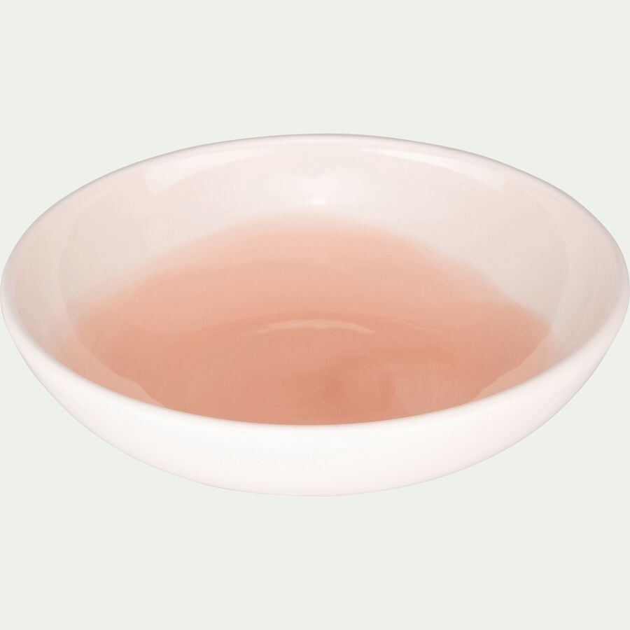 Assiette creuse en faïence rose grège D16cm-SANARY