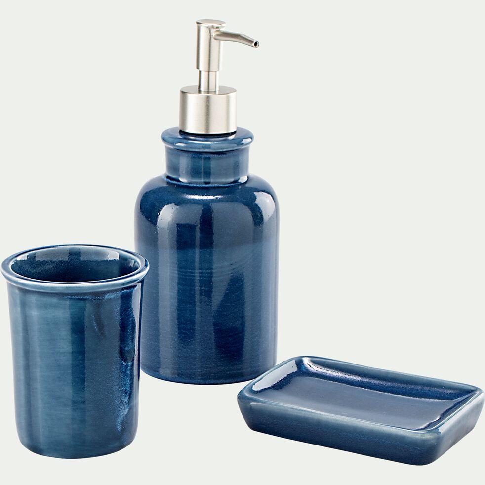 Set de salle de bain en céramique - bleu figuerolles-DANA