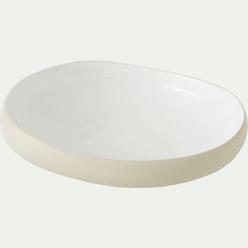 Assiette creuse en grès blanc ventoux D20cm-KYMA